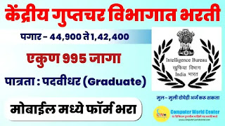 IB Recruitment 2023 For 995 Posts Apply Online